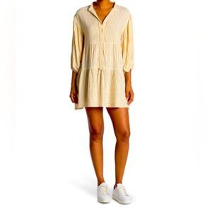 Max Studio striped wheat & ivory dress NWT! Size Medium